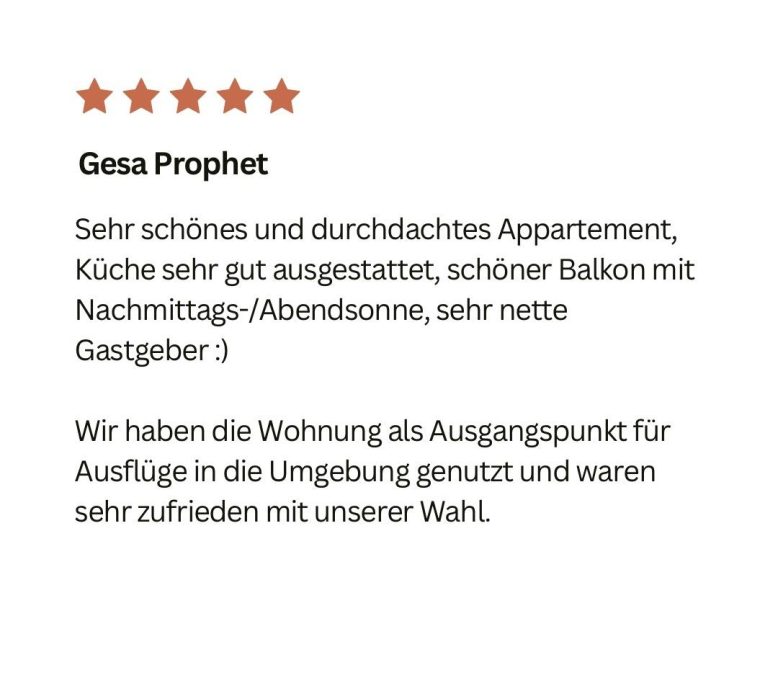 Bewertung von Gesa Prophet: Schönes Apartment, gut ausgestattete Küche, schöner Balkon.